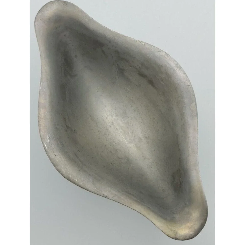 Vintage Cast Hammered Aluminum Gravy Boat Guardian Service 2 Pc Underplate‎ Gray